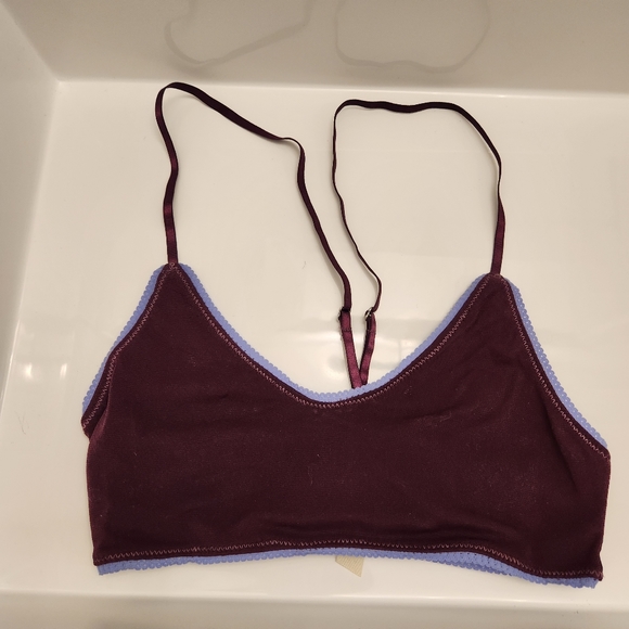 Free People Intimately Hide & Seek Stretchy Comfy V Back Strap Bralette M - Picture 4 of 5